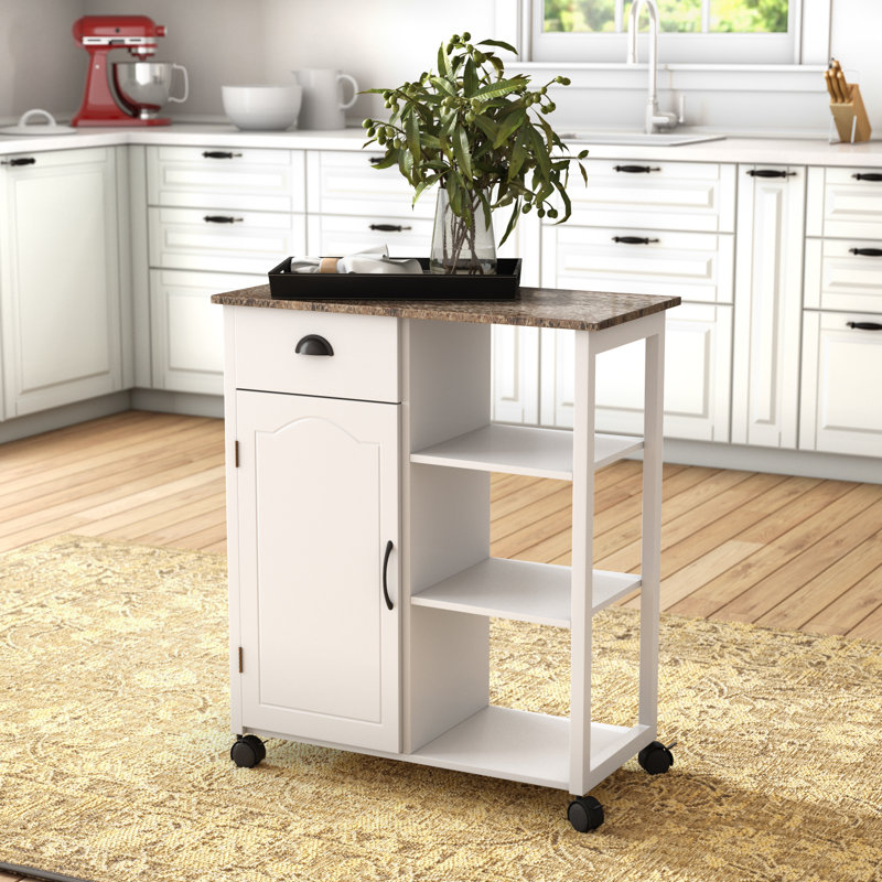 Andover Mills™ Queens Kitchen Cart with Marble Top & Reviews Wayfair